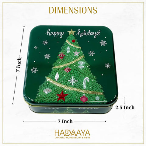 hadaaya lata galletas 7x7, caja elegante para regalos