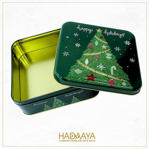 hadaaya lata navidad tapa-relieve, conserva dulces frescos