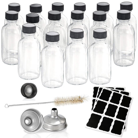 Botellas Hadatido de vidrio de 60 ml con tapas, ideales para muestras seguras y sin fugas
