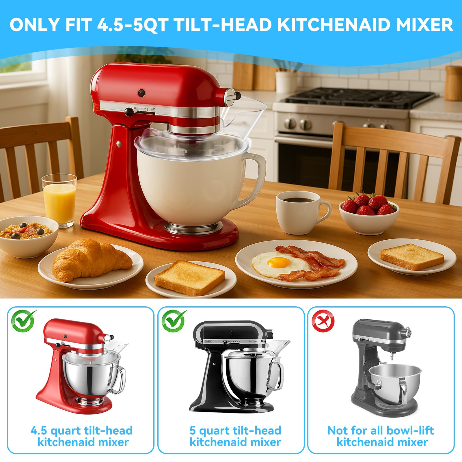 HAEGCKCA boquilla de vertido para Kitchenaid: añadir ingredientes sin detener la batidora