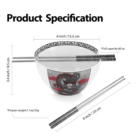 Hagary tazón cerámico para ramen y sopa caliente, diseño práctico