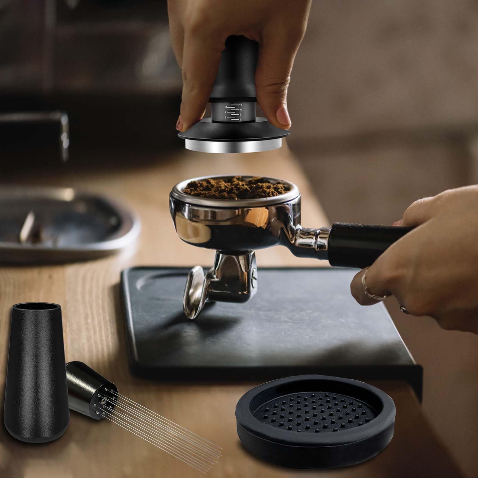 HahaGo herramienta WDT para distribuir el café de forma uniforme