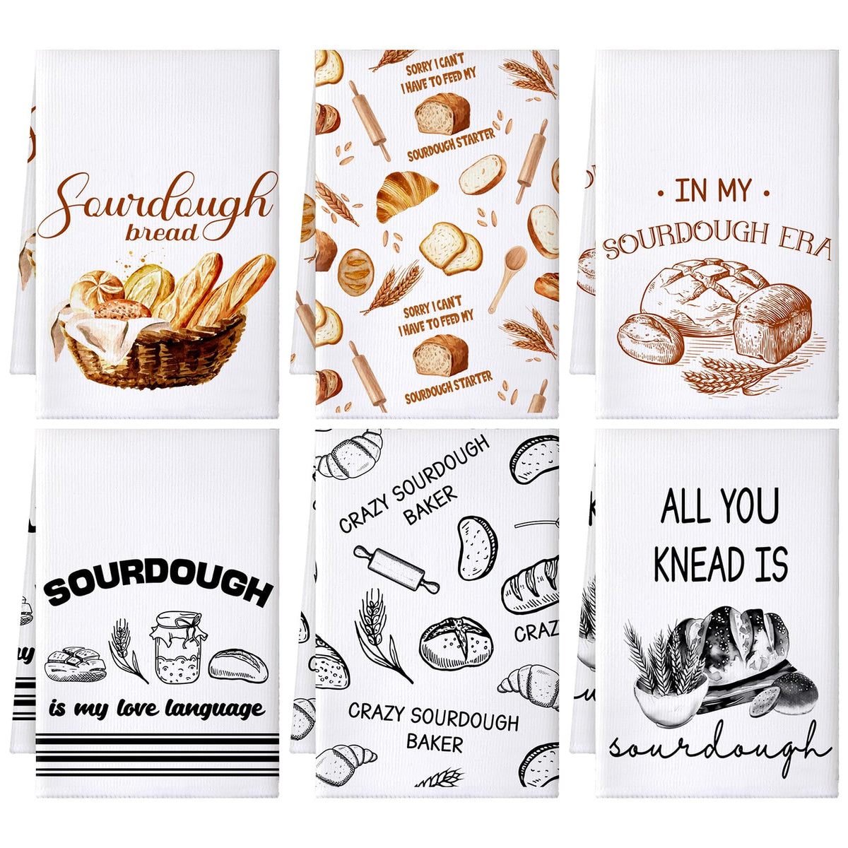 Toallas Hahafelt con diseño masa madre, ideal para decorar y secar manos.