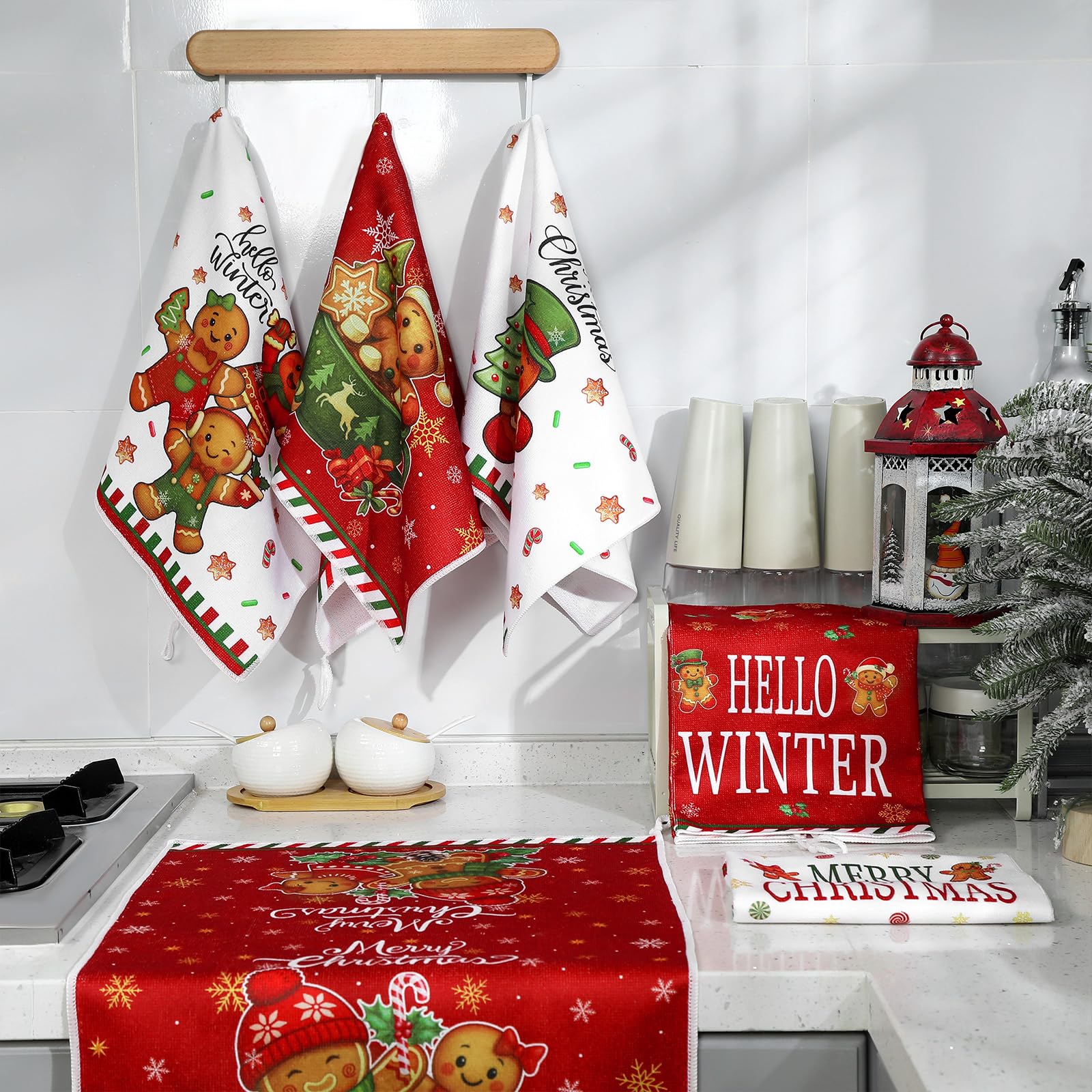 Hahafelt: toallas decorativas navideñas con jengibre para cocinar