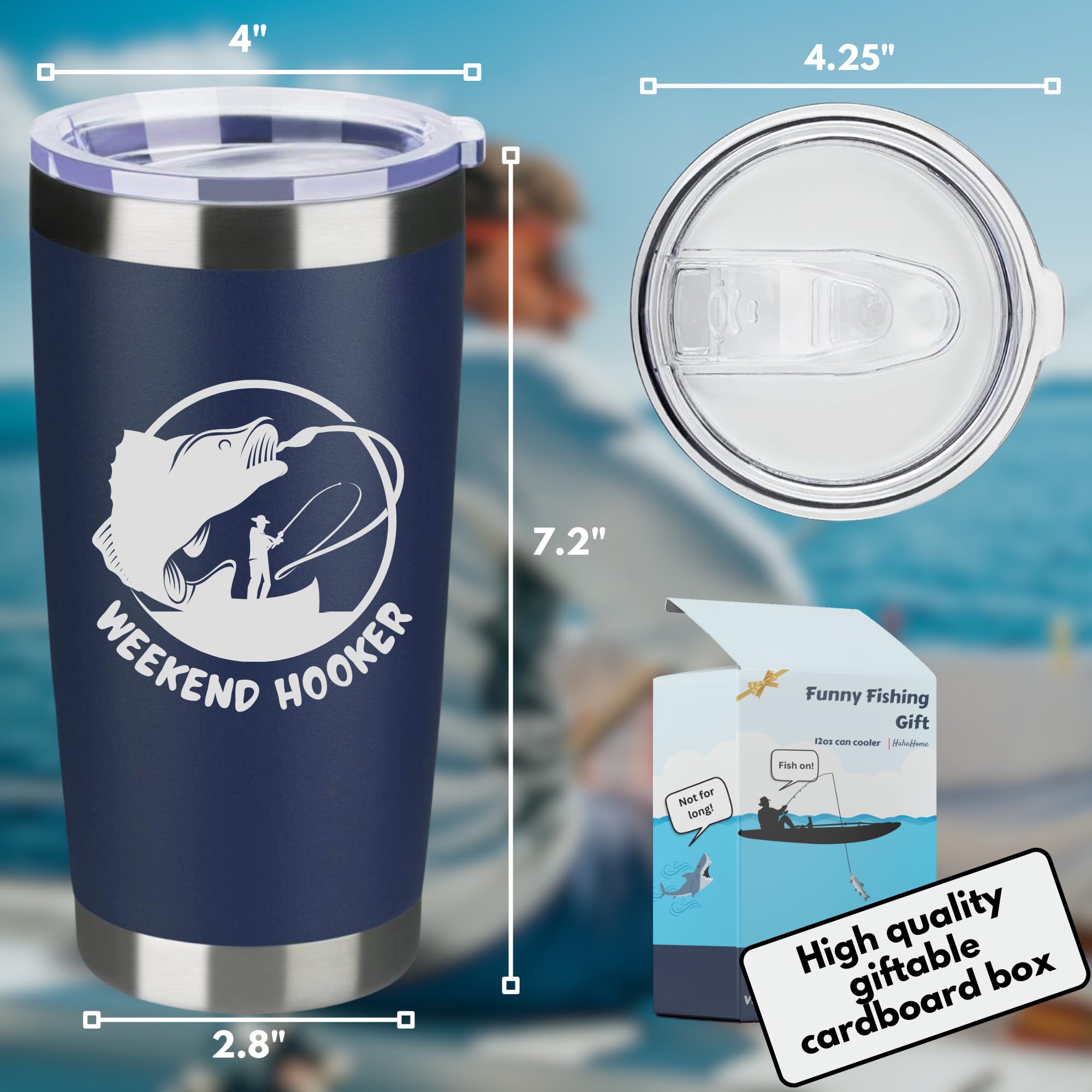 HahaHome Tumbler pesca divertido empaque, regalo listo para cualquier ocasión.