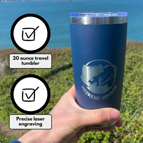 HahaHome Tumbler pesca divertido en mano, uso cómodo y portátil para salidas.