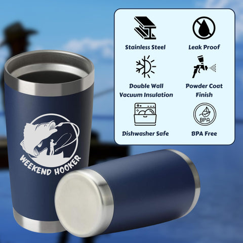 HahaHome Tumbler pesca divertido tapa, evita derrames durante la jornada de pesca.