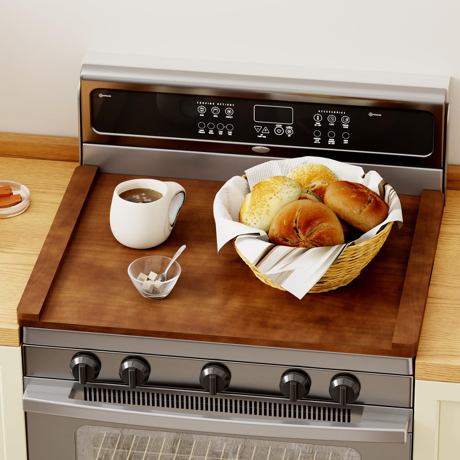 HAIDAIYA tablero-horno 30x22 frontal protege la encimera con estilo rústico