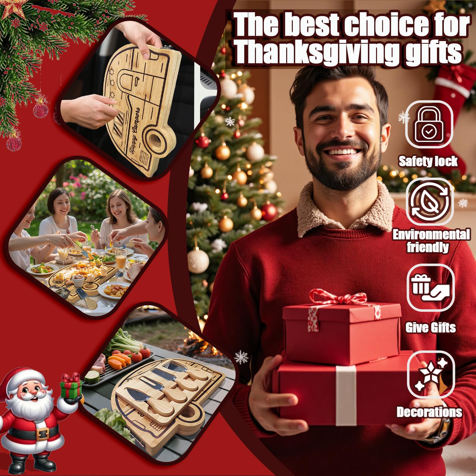 Haigoo juego de cuchillos para queso en acero inoxidable para tablas de charcutería