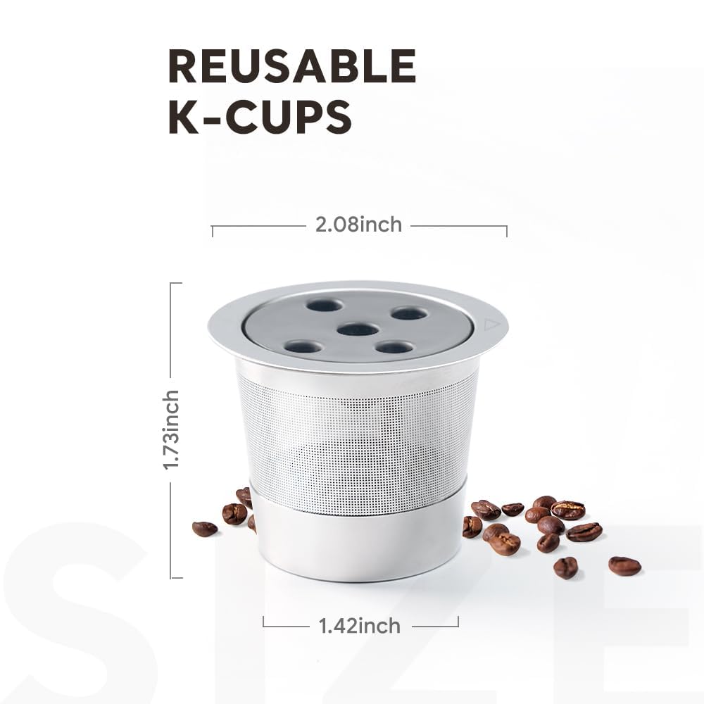 Cápsulas reutilizables de HAILASRE para Keurig Supreme Plus; lista para uso diario.