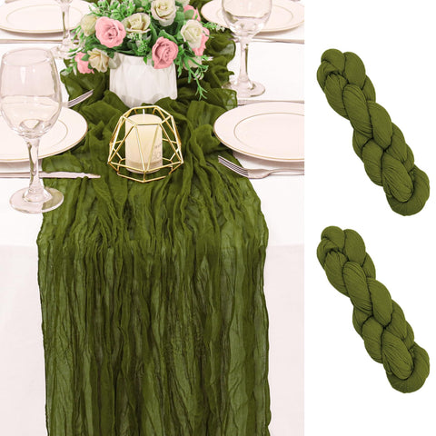 HAISIWLKJ mantel de gasa oliva verde 120 pulgadas para una mesa elegante.