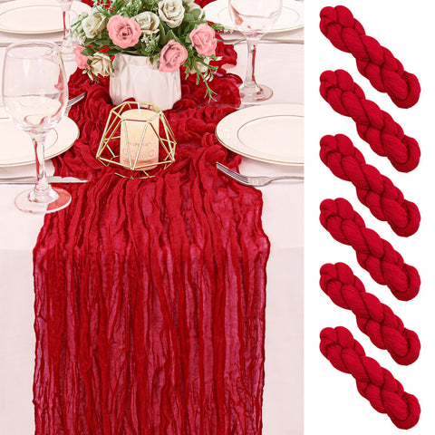 HAISIWLKJ mantel gasa rojo de 120 pulgadas para mesas grandes y elegantes.