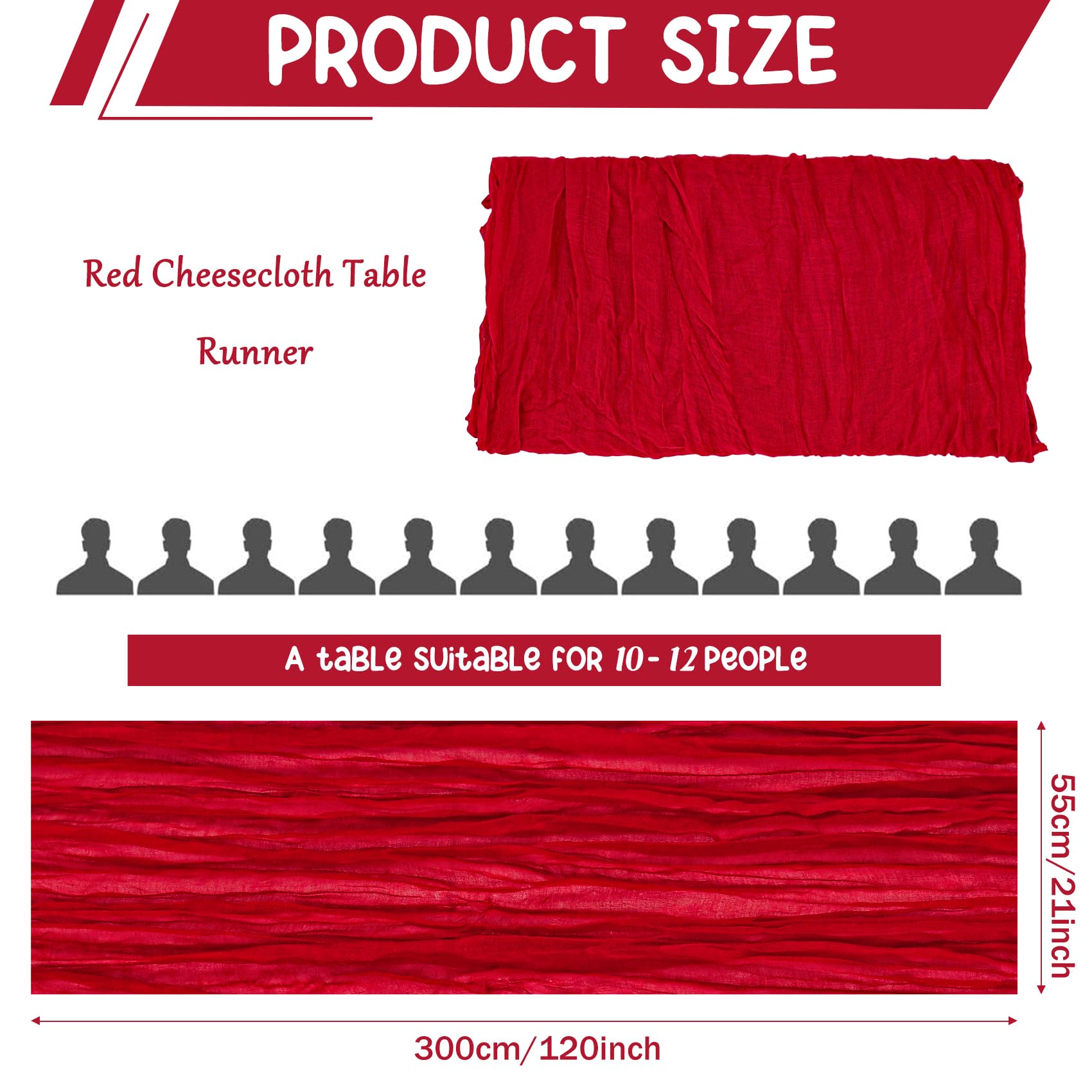 HAISIWLKJ runner de mesa boho rojo realza bodas y eventos