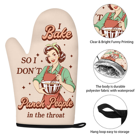 HAISUKA guantes para horno estilo retro, frente colorido, uso en horneado con control.