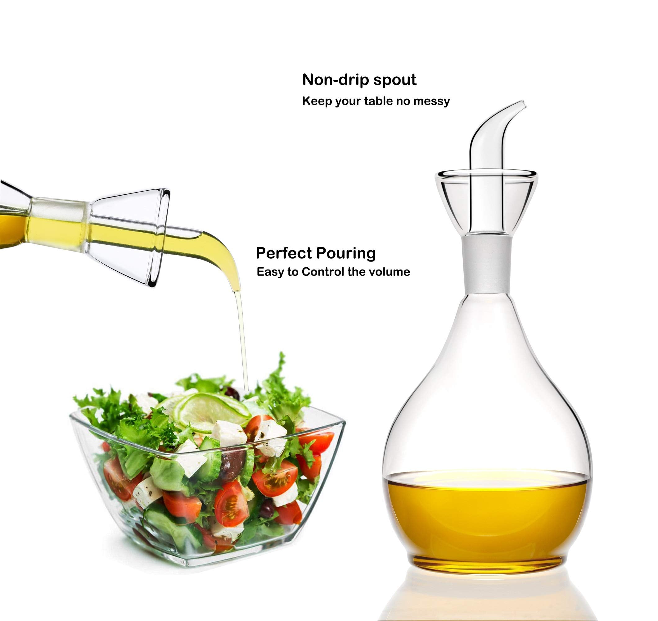 HAIZEEN botella-vidrio-aceite-oliva 550ml elegante y verter controlado