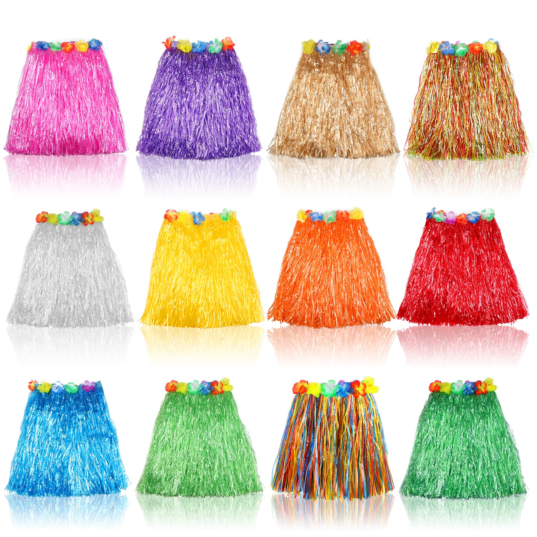 Falda hula Hajoyful con cesped tropical, ideal para fiestas coloridas