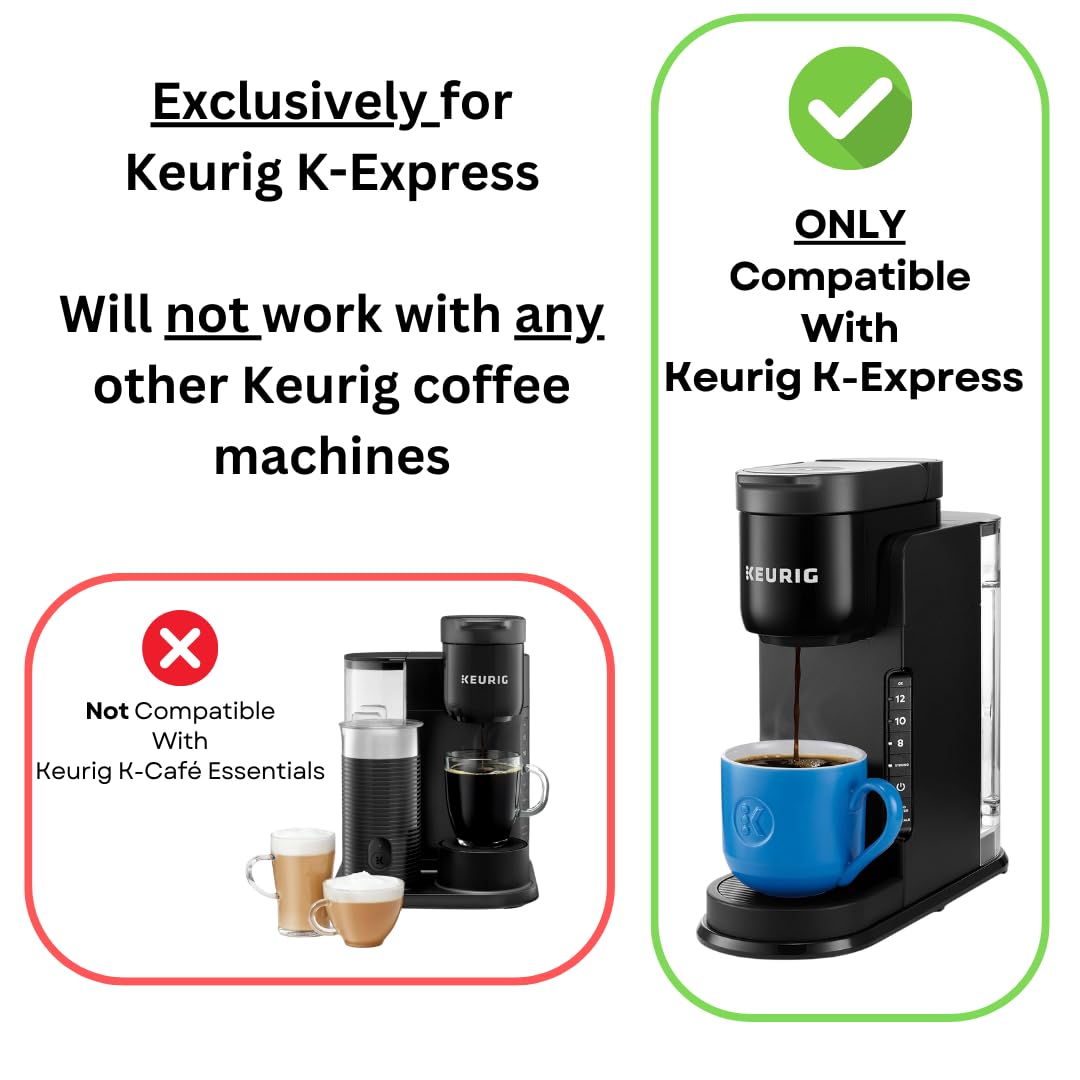 HAKANO tanque de 42 oz para Keurig K-Express, tapa negra, permite más tazas sin recargas frecuentes.