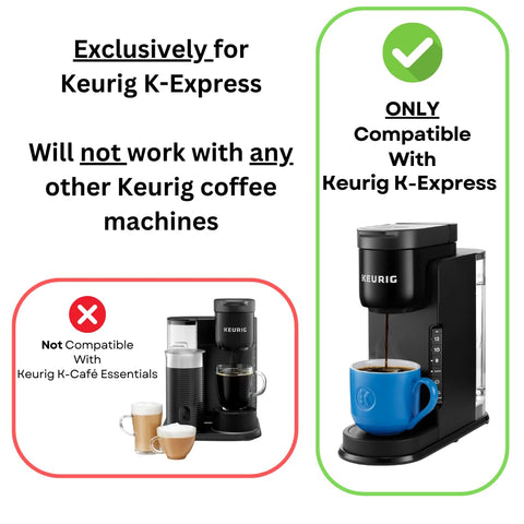 HAKANO tanque de 42 oz para Keurig K-Express, tapa negra, permite más tazas sin recargas frecuentes.