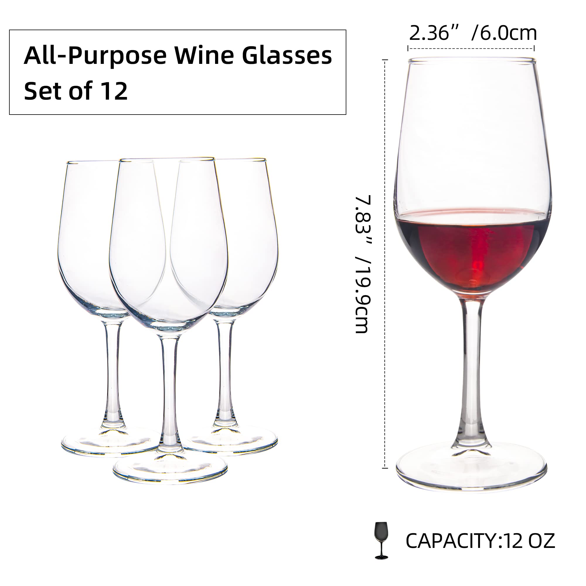 HAKEEMI: vasos de vino rojo 12 oz en cristal para disfrutar aromas.