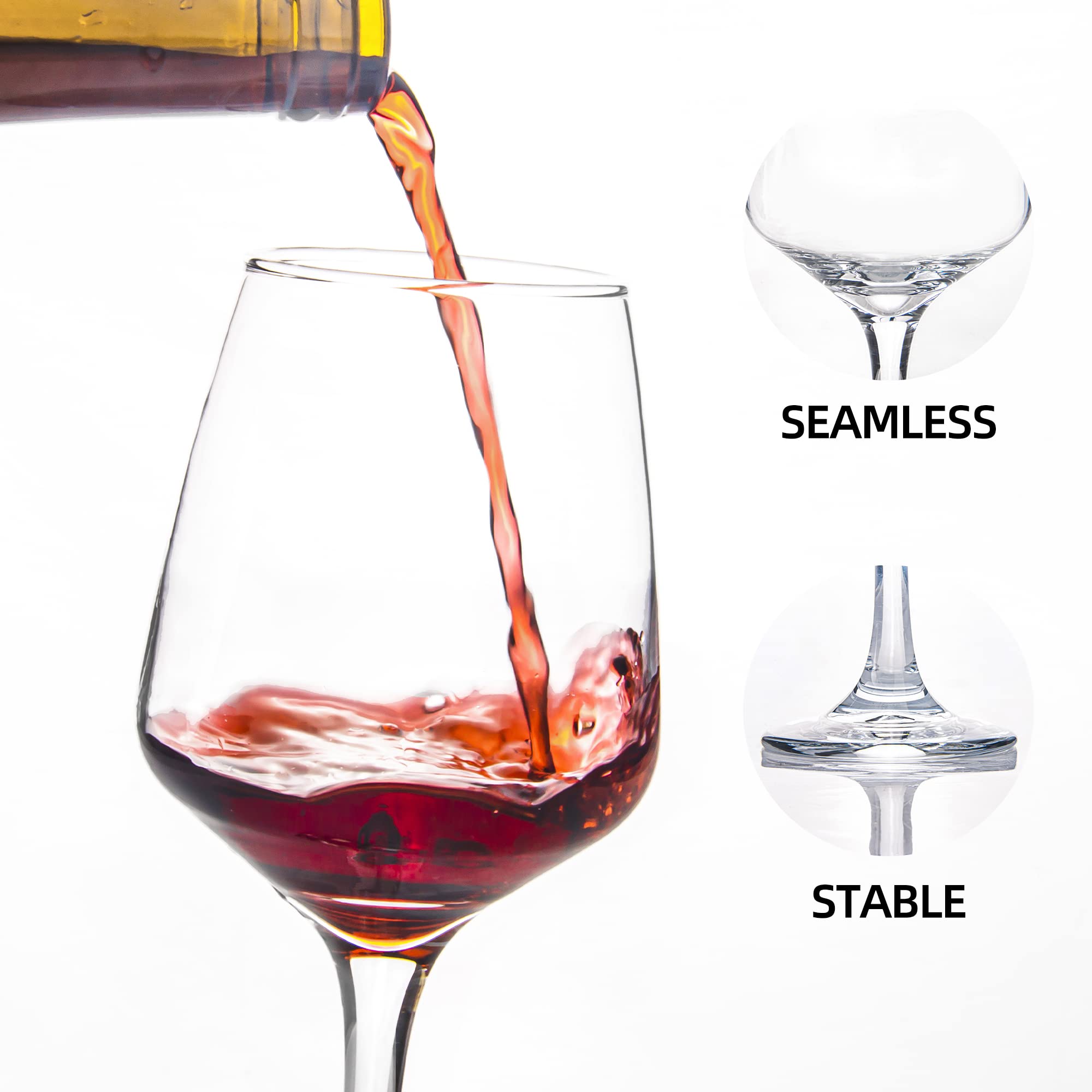 HAKEEMI copa de vino apta para lavavajillas, fácil de limpiar.