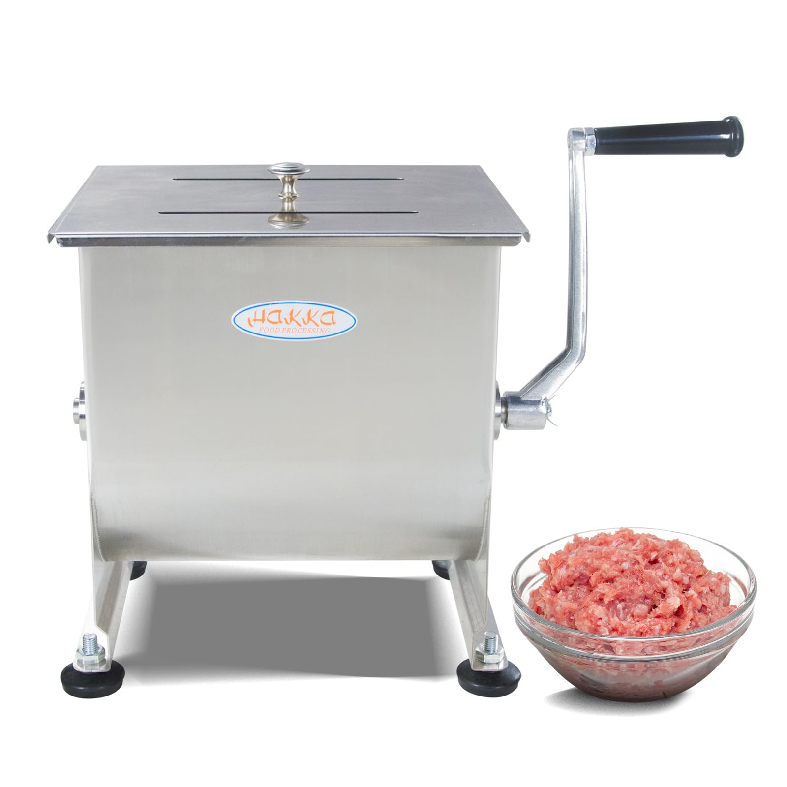 HAKKA BROTHERS Mezclador manual para carne con tapa de acero inoxidable facilita la limpieza
