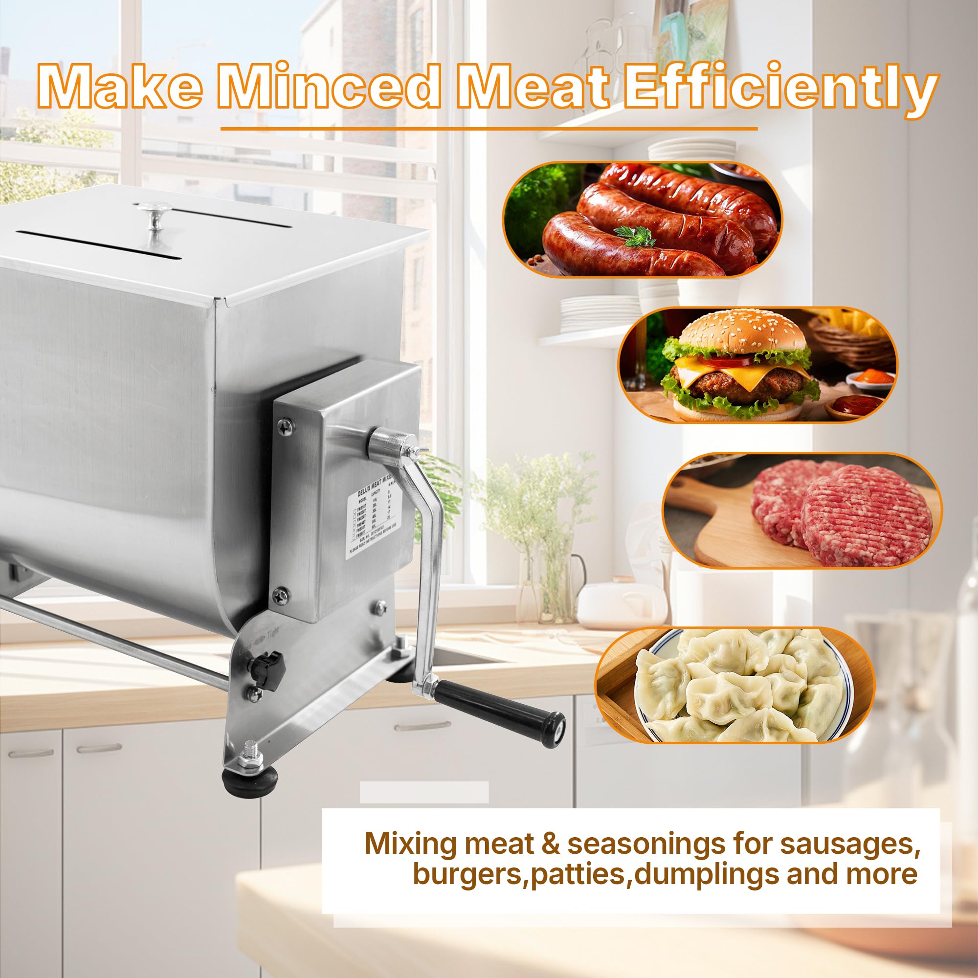 HAKKA Mezcladora de carne: base estable con soporte antideslizante