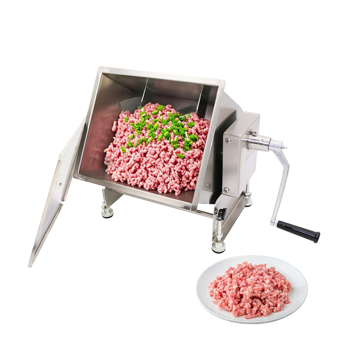 HAKKA Mezcladora de carne: tanque inclinable para carga rápida y fácil