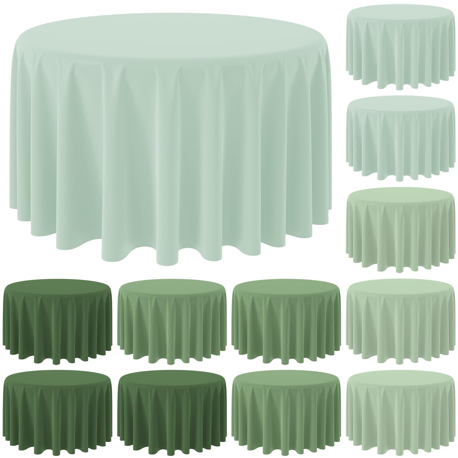 Mantel redondo Hallswl verde salvia, 84 pulgadas, ideal para fiestas al aire libre
