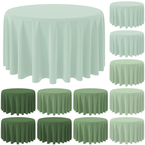 Mantel redondo Hallswl verde salvia, 84 pulgadas, ideal para fiestas al aire libre