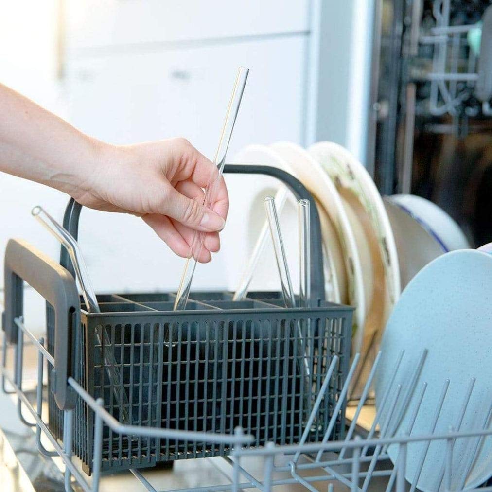 HALM pajitas de vidrio aptas para lavavajillas, ahorro de residuos.