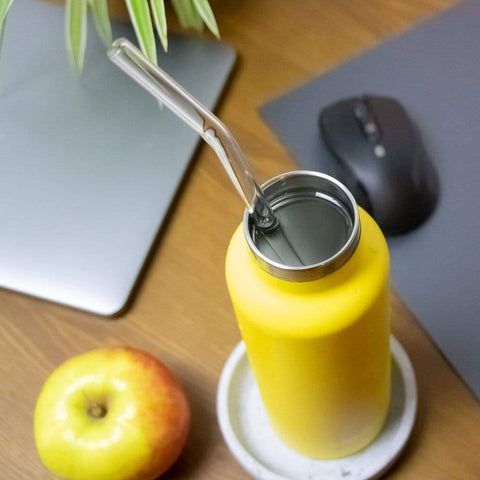Pajita HALM de vidrio con sabor neutro para bebidas.