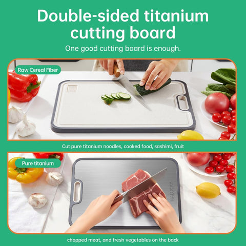 Tabla Halucky, dos caras, para verduras y frutas con limpieza fácil