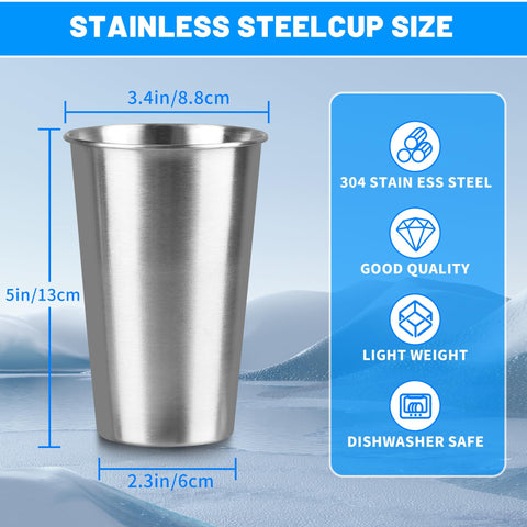 Vaso HAMILADUO para uso diario en casa, acero inoxidable 16 oz.
