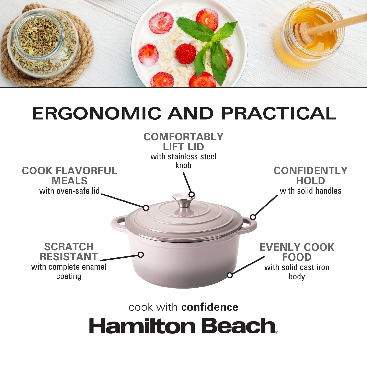 Hamilton Beach apta para horno para recetas completas