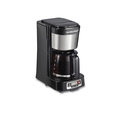 Hamilton Beach cafetera goteo 5 tazas, frente-llenado, facilita rellenar sin desbordes.