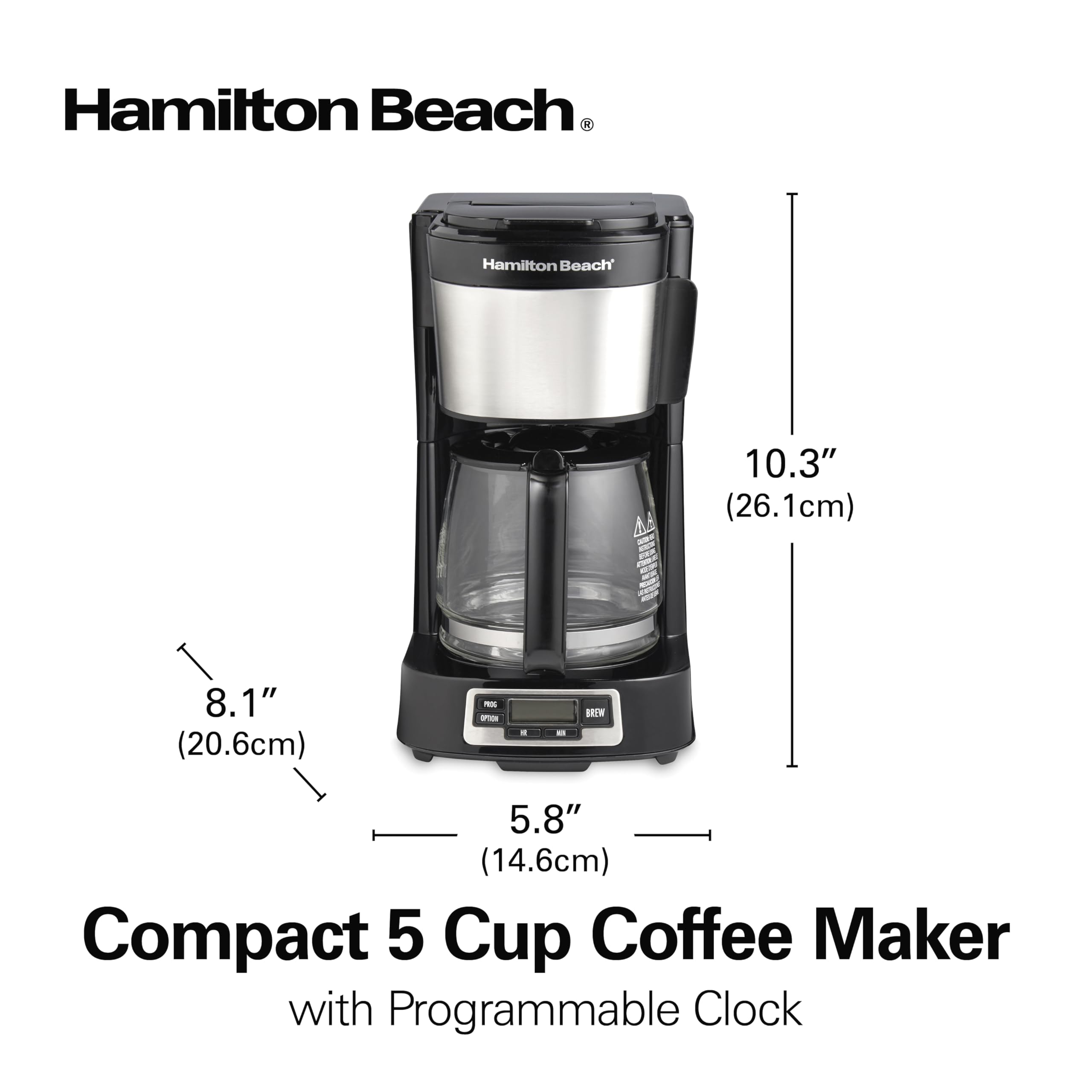 Hamilton Beach acabado negro y acero inoxidable, combina con cualquier cocina.