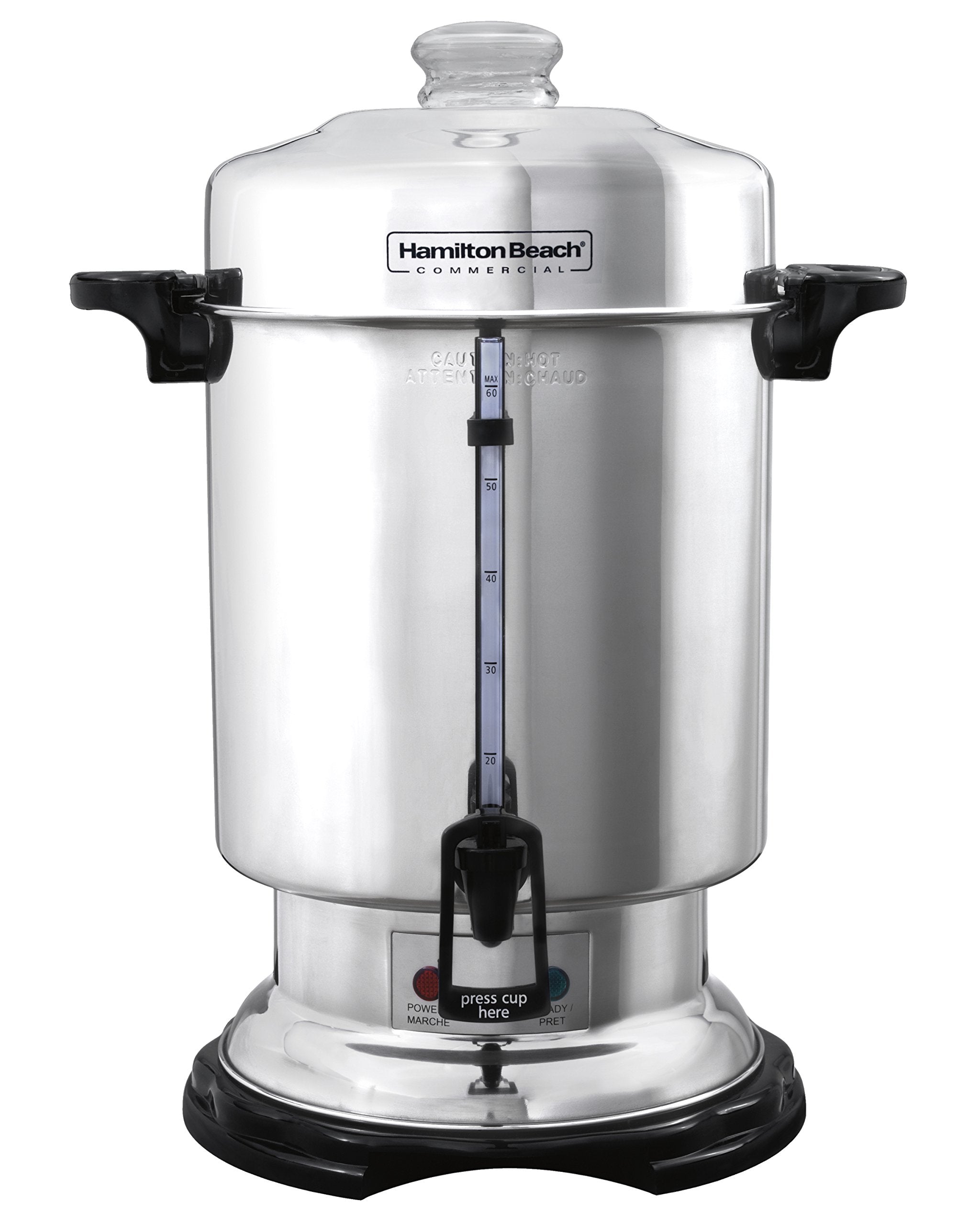 Urna Hamilton Beach D50065 con capacidad para 60 tazas, ideal para eventos.