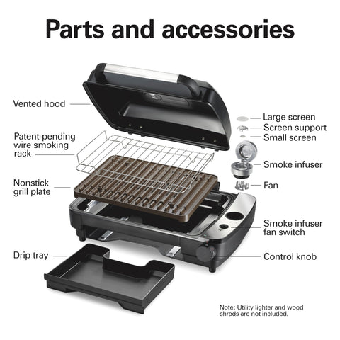 Hamilton Beach Grill: sistema de humo frío y caliente para recetas.
