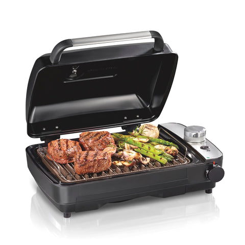 Hamilton Beach Grill: superficie antiadherente de 116 pulgadas cuadradas para asar uniformemente.