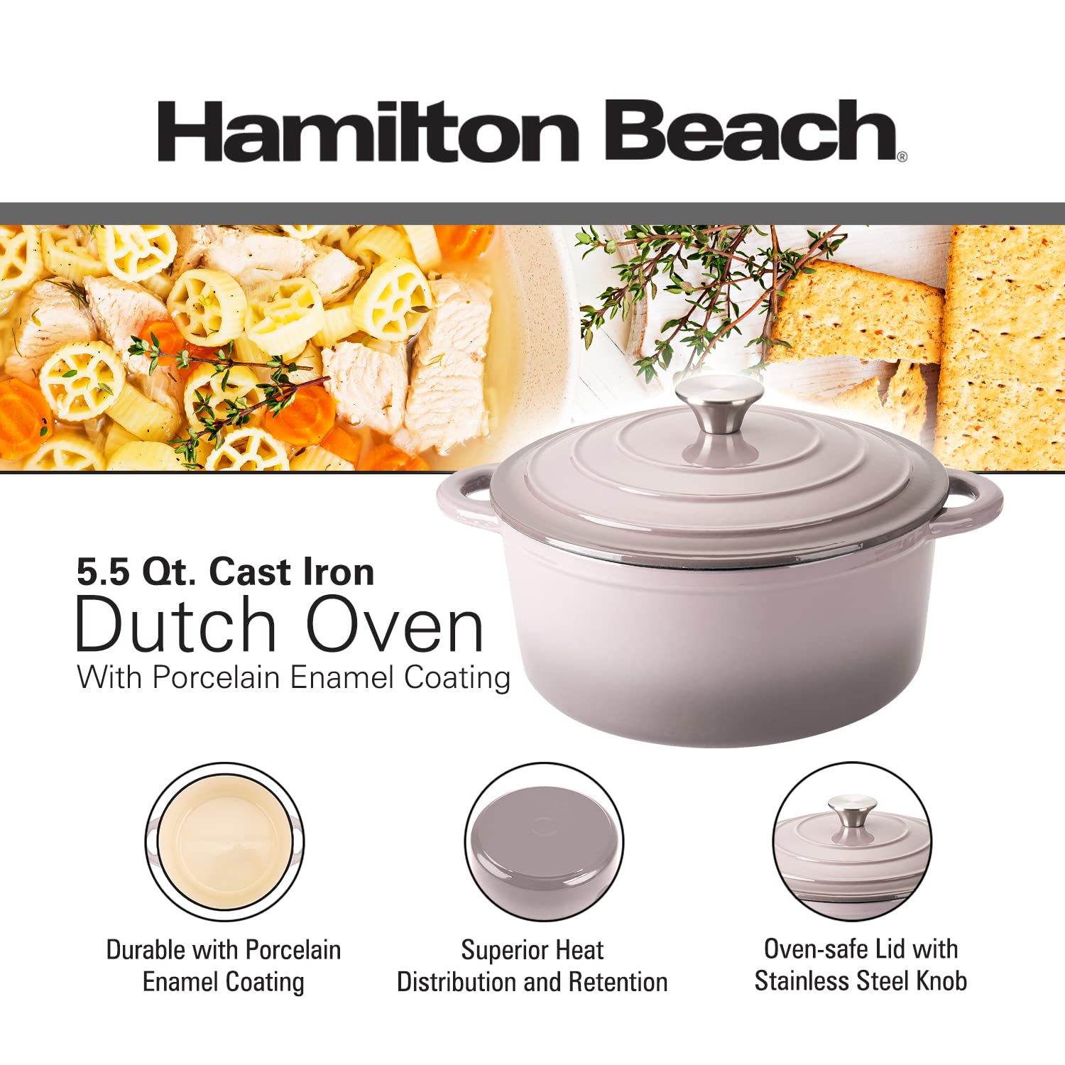 Hamilton Beach olla versátil para braseado y asados sabrosos