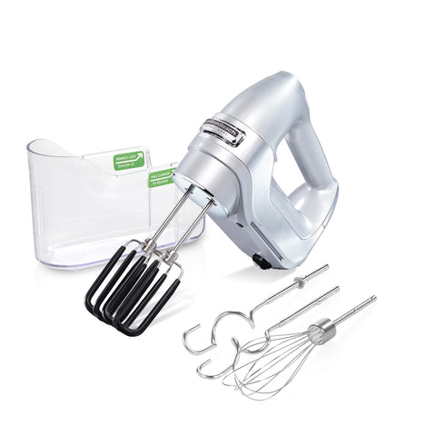 Batidora Hamilton Beach Professional con motor DC potente para mezclas fluidas.