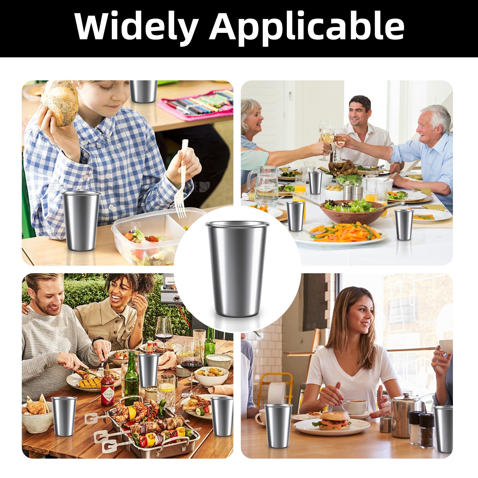 HAMIZHONGTAI tazas acero inoxidable 10 oz capacidad 300 ml para meriendas diarias.
