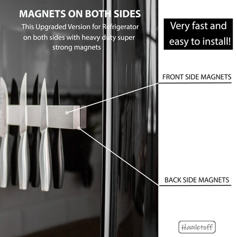 Barra magnética Hamletoff para cuchillos en pared, instalación sin taladro