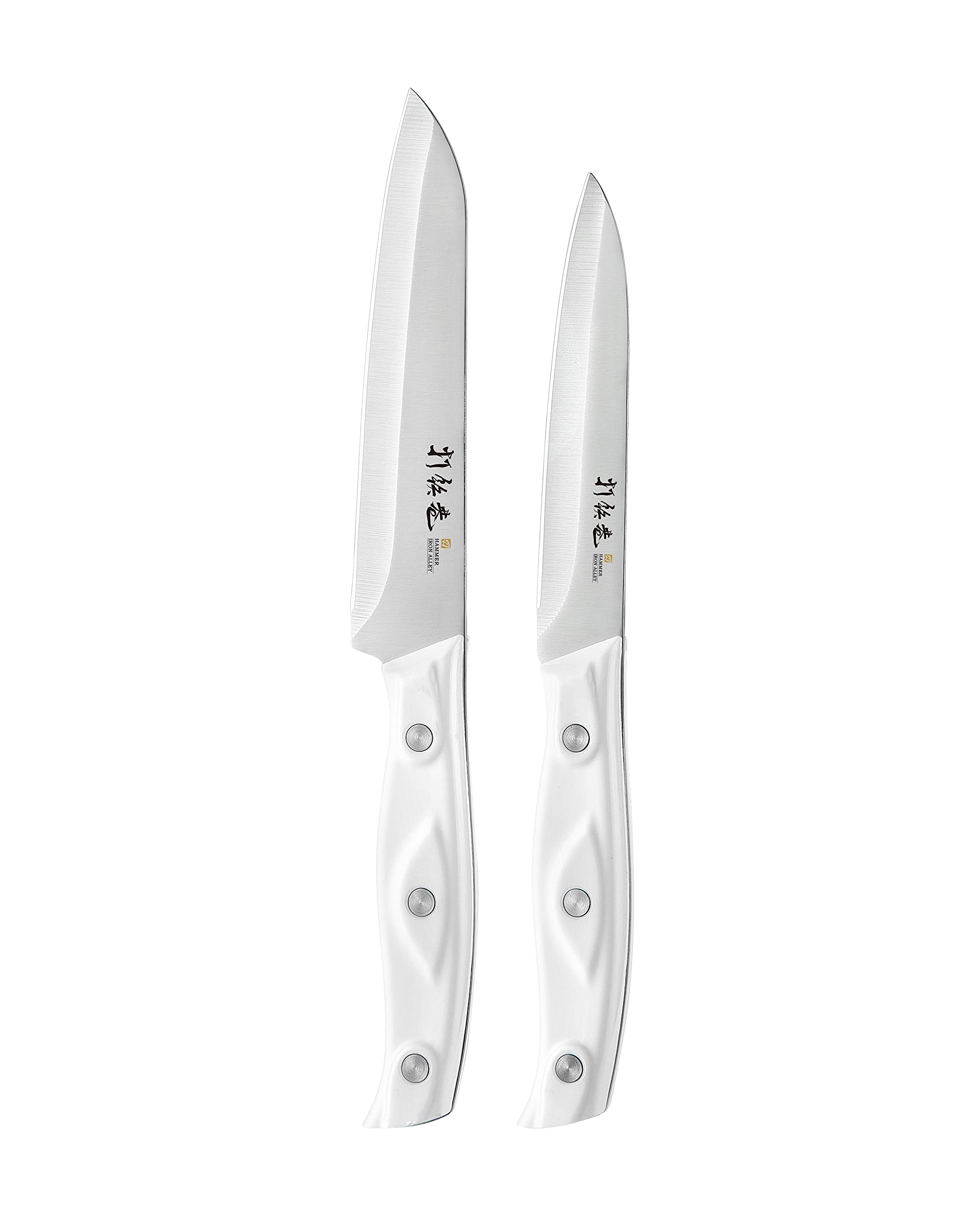 HAMMER IRON ALLEY cuchillos negros 4-5 pulgadas: corte preciso para verduras pequeñas.