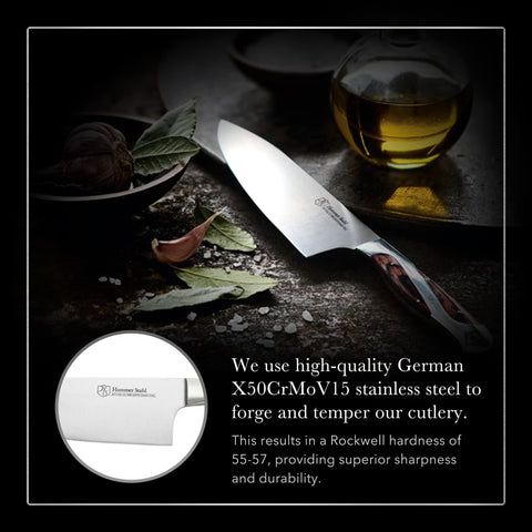 Cuchillo Hammer Stahl 8 pulgadas corta carne suave con filo duradero.