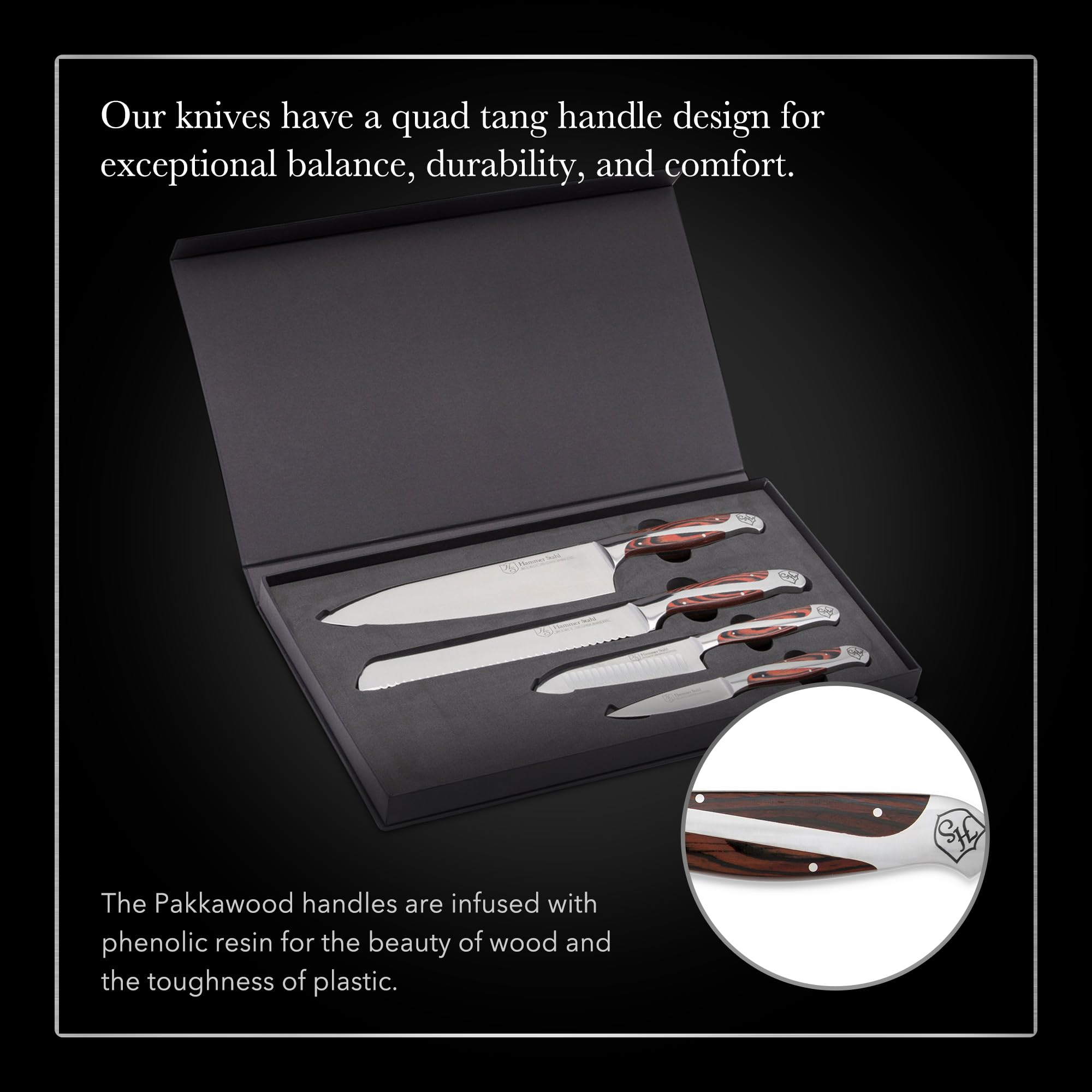 Hammer Stahl cuchillo pelador de 3,5 pulgadas para frutas y verduras pequeñas.
