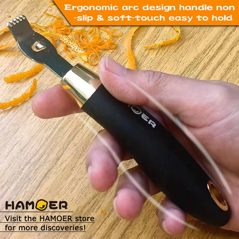 HAMOER rallador-canal-corte cítrico para tiras decorativas.