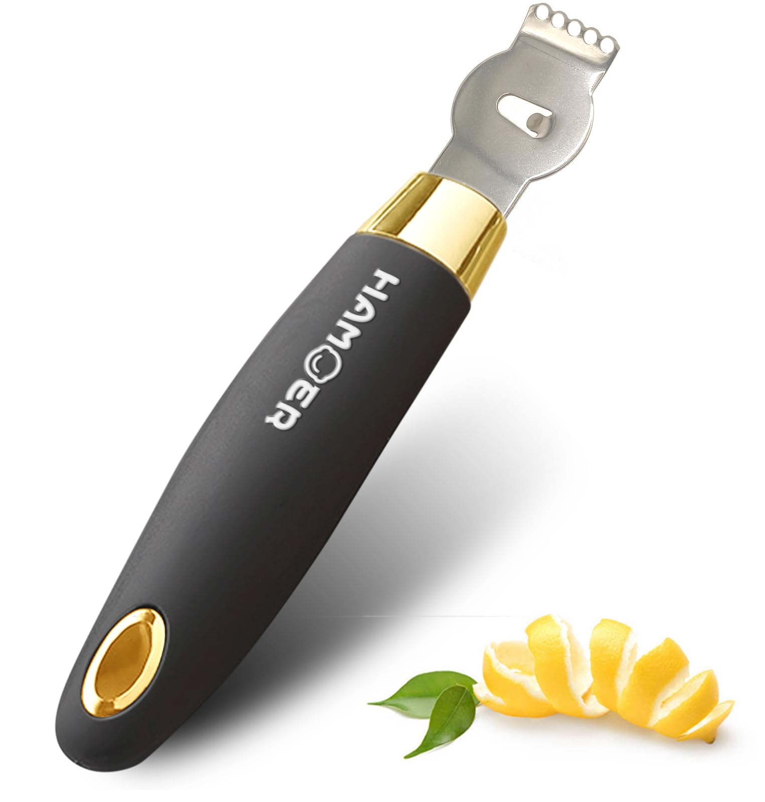HAMOER rallador-limon-ergonomic frente para rallado cómodo de cítricos.