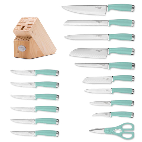 Cuchillo chef de 8 pulgadas Hampton Forge Epicure Pistachio para cortes precisos.