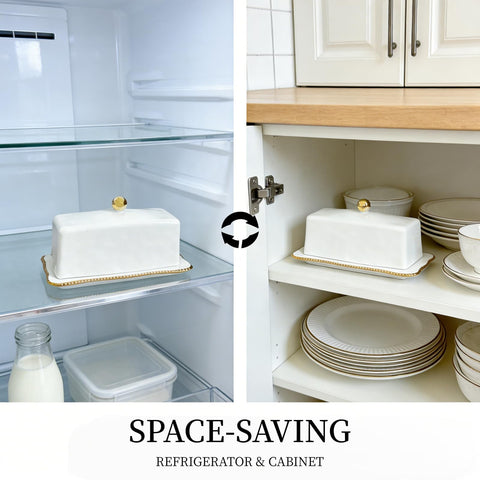 Diseno ceramico blanco con borde dorado de HAN SHENG.